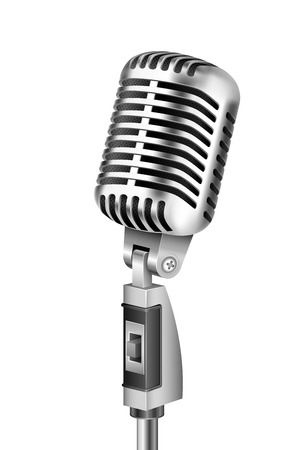 illustration of Vintage Microphone on isolated white backgroundのイラスト素材