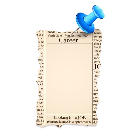 illustration of bank job classified in newspaperのイラスト素材