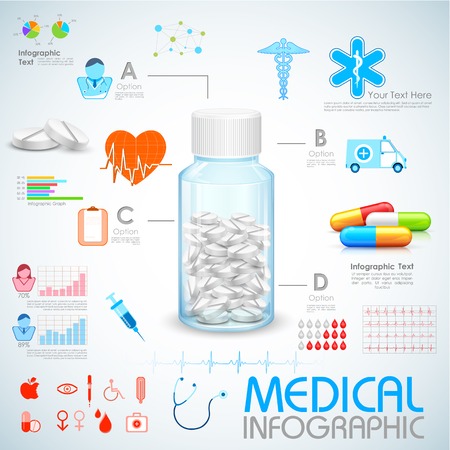 illustration of Healthcare and Medical Infographicsのイラスト素材