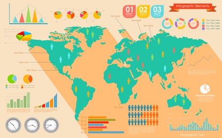illustration of World Map Infographicsのイラスト素材