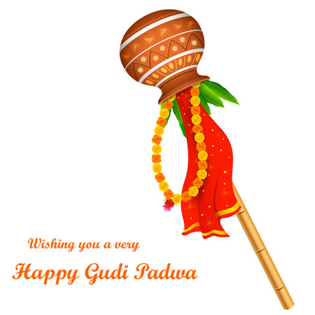 illustration of Gudi Padwa ( Lunar New Year ) celebration of Indiaのイラスト素材