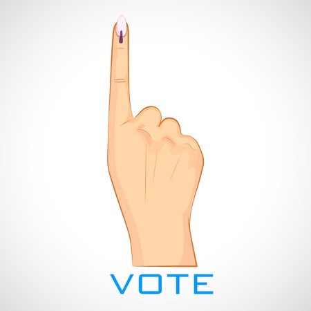 illustration of hand with voting sign of Indiaのイラスト素材