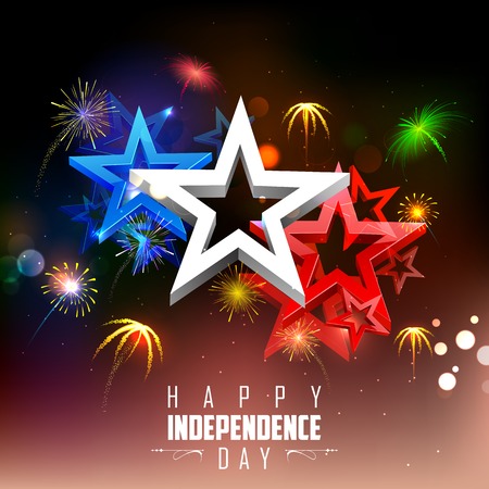 illustration of 4th of july background with fireworkのイラスト素材