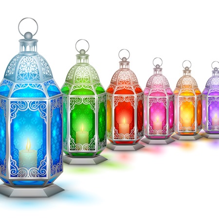 illustration of illuminated lamp on Ramadan Kareem  Generous Ramadan  backgroundのイラスト素材