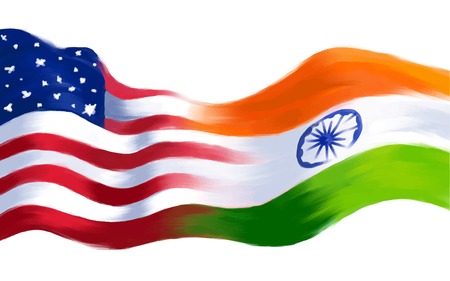 illustration of India-America relationshipのイラスト素材