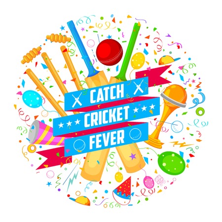 illustration of cricket bat of different participating countriesのイラスト素材