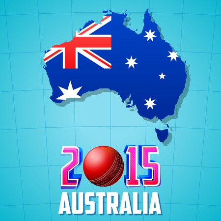 illustration of 2015 Cricket with Australia map and flagのイラスト素材