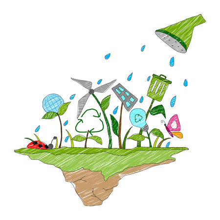 illustration of Earth Day concept for a healthy futureのイラスト素材