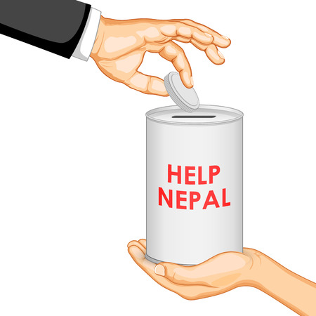 illustration of Nepal earthquake 2015 help and donationのイラスト素材