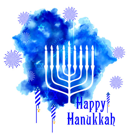 illustration of Happy Hanukkah, Jewish holiday backgroundのイラスト素材
