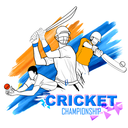 illustration of batsman playing cricket championshipのイラスト素材