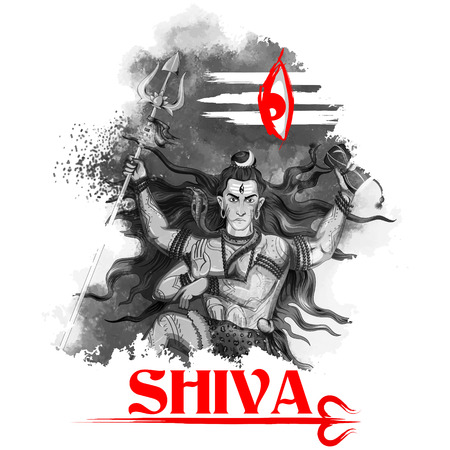 illustration of Lord Shiva, Indian God of Hinduのイラスト素材