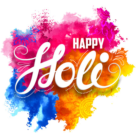 illustration of abstract colorful Happy Holi backgroundのイラスト素材