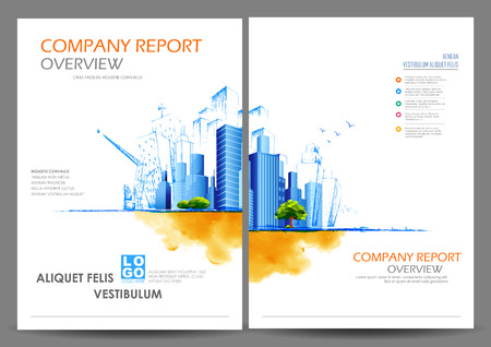 illustration of Annual report and presentation Leaflet Brochure and book cover layout template designのイラスト素材