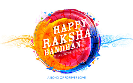 illustration of decorative Rakhi for Raksha Bandhan, Indian festival for brother and sister bonding celebrationのイラスト素材