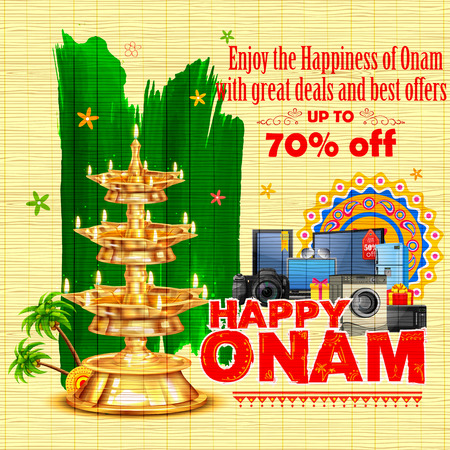 illustration of electronics sale for Happy Onam celebrationのイラスト素材