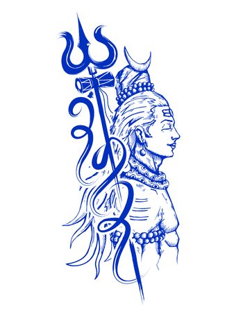 Lord Shiva, Indian God of Hinduのイラスト素材