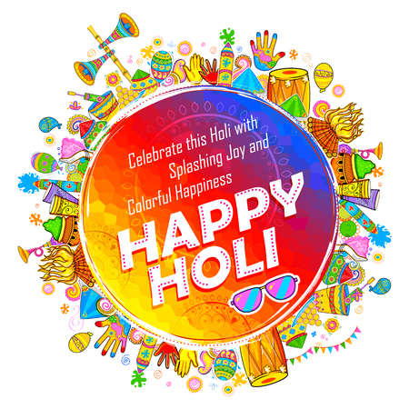 Happy Holi Background for Festival of Colors celebration greetingsのイラスト素材