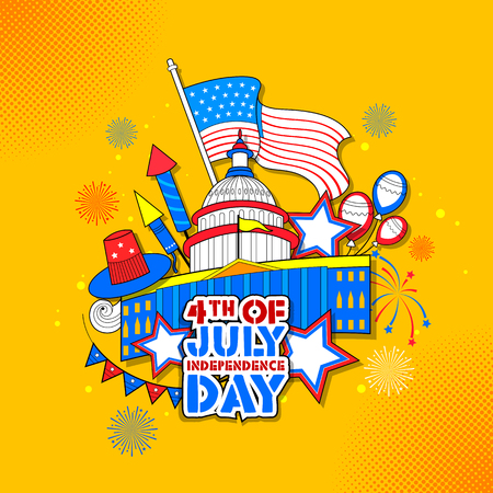 4th of July Independence Day of America backgroundのイラスト素材