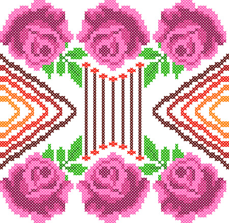 Cross stitch embroidery design for  pattern texture.のイラスト素材