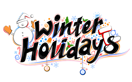 Merry Christmas Lettering Design Set typography style greeting backgroundのイラスト素材