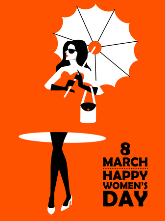 Happy International Womens Day 8th March greetings backgroundのイラスト素材