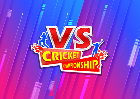 Batsman and bowler playing cricket championship sports Vector illustration.のイラスト素材