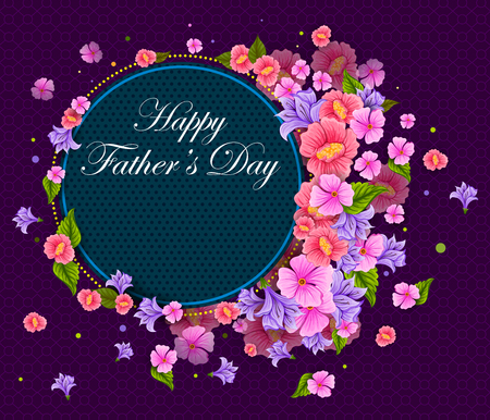 Happy Fathers Day greeting background with flower illustration.のイラスト素材