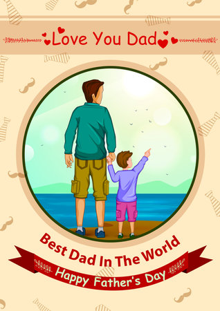 Happy Fathers Day greeting cardのイラスト素材