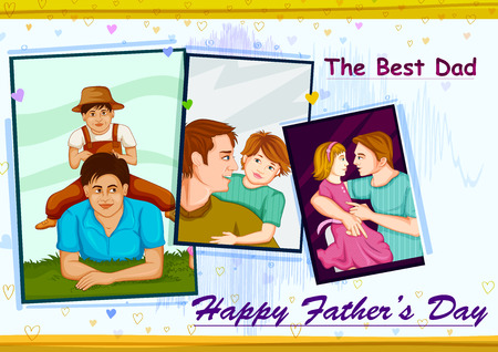 Happy Fathers Day greeting card template vector illustrationのイラスト素材