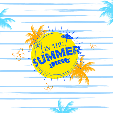 illustration of Summer time poster wallpaper for fun party invitation banner templateのイラスト素材