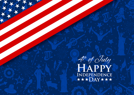 Fourth of July background for Happy Independence Day of Americaのイラスト素材