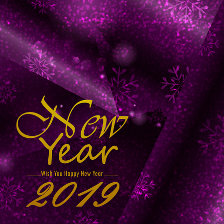 Happy New Year 2019 wishes greeting card template background designのイラスト素材