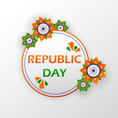 26th January, Happy Republic Day of India in vector backgroundのイラスト素材