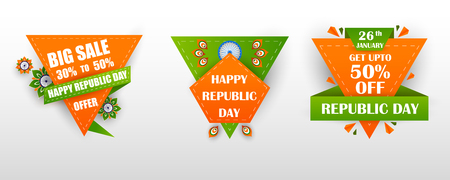 Sale Promotion Advertisement banner for 26th January, Happy Republic Day of Indiaのイラスト素材