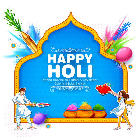 Happy Holi Background for Festival of Colors celebration greetingsのイラスト素材