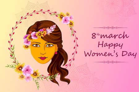 illustration of Happy International Women s Day 8th March greetings backgroundのイラスト素材