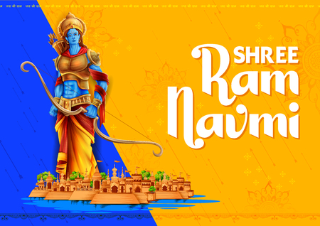 Shree Ram Navami celebration  for religious holiday of Indiaのイラスト素材