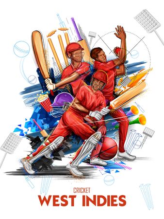 Batsman player playing cricket championship sports 2019のイラスト素材