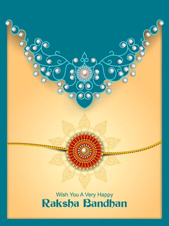 Illustration of Rakhi  for Indian festival Raksha bandhan celebrationのイラスト素材
