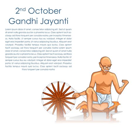 illustration of India background with Nation Hero and Freedom Fighter Mahatma Gandhi for Gandhi Jayantiのイラスト素材