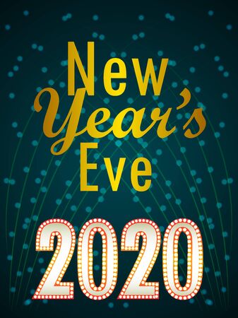 easy to edit vector illustration of Happy New Year 2020 wishes seasonal greeting backgroundのイラスト素材