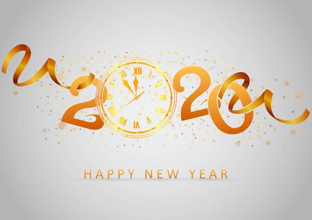 illustration of Abstract glossy background for Happy New Year 2020 greeting disco party celebration banner templateのイラスト素材