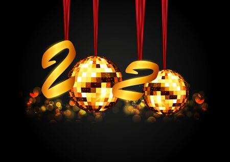 illustration of Abstract glossy background for Happy New Year 2020 greeting disco party celebration banner templateのイラスト素材