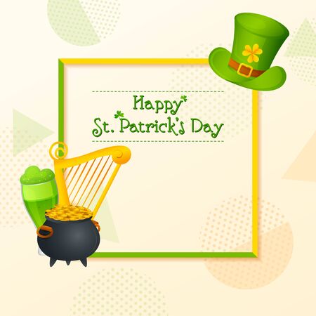 Happy Saint Patricks Day religious festival celebration background of Irelandのイラスト素材