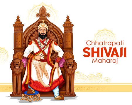 Chhatrapati Shivaji Maharaj, the great warrior of Maratha from Maharashtra Indiaのイラスト素材