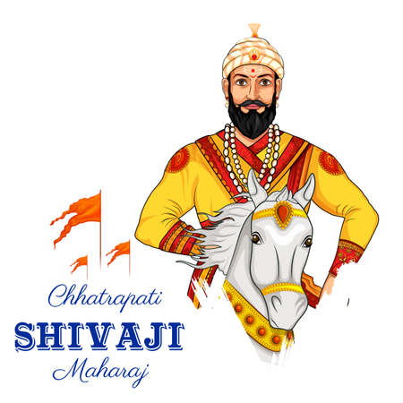 Chhatrapati Shivaji Maharaj, the great warrior of Maratha from Maharashtra Indiaのイラスト素材