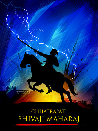 Chhatrapati Shivaji Maharaj, the great warrior of Maratha from Maharashtra Indiaのイラスト素材