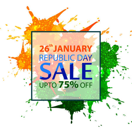 vector illustration of Happy Republic Day of India tricolor Sale and Promotion background for 26 January advertisementのイラスト素材