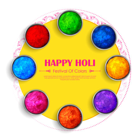 Happy Holi background card design for color festival of India celebration greetingsのイラスト素材